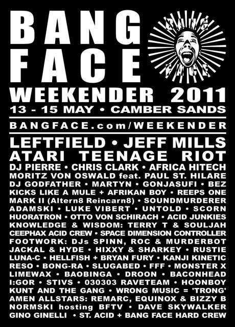Bang Face Weekender 2011 - フライヤー表