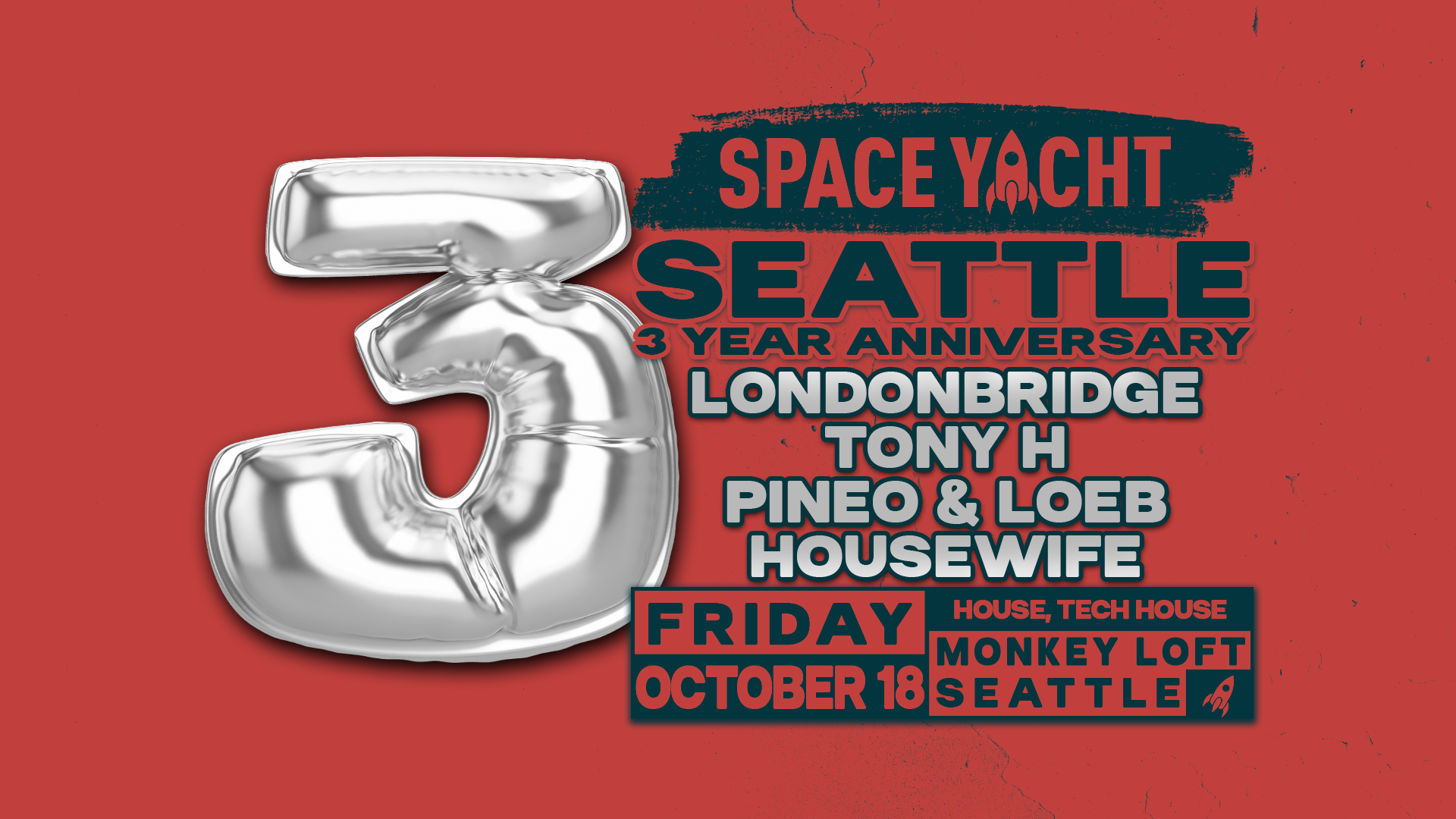 Space Yacht Seattle: 3 Year Anniversary at The Monkey Loft