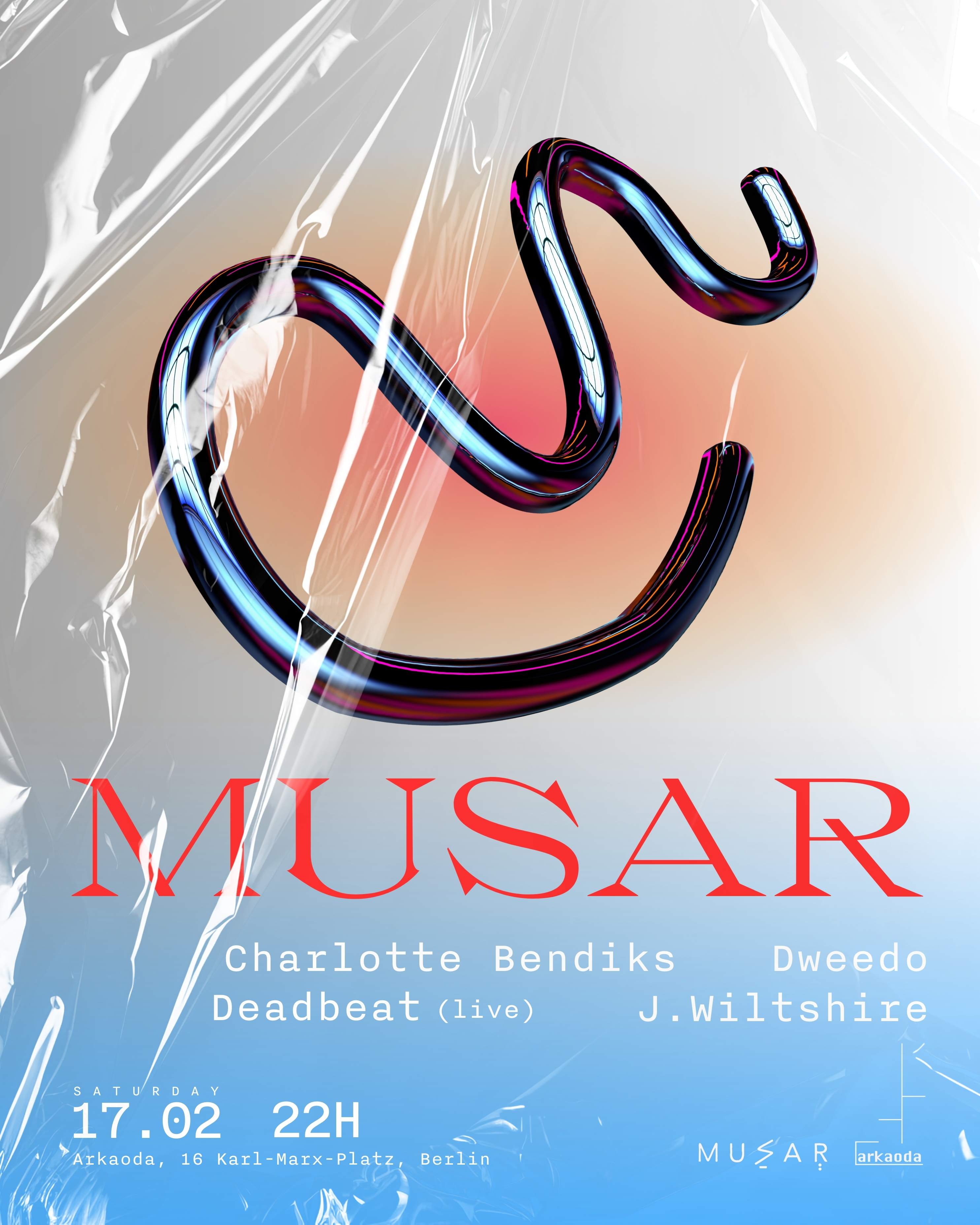 MUSAR: Deadbeat (live) + Charlotte Bendiks + J.Wiltshire + Dweedo - フライヤー表