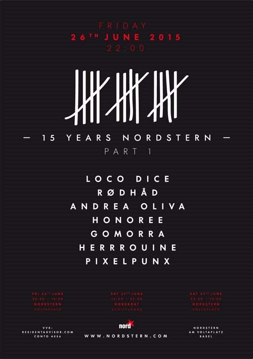 15 Years Nordstern with Loco Dice, Rødhåd & Andrea Oliva - Página frontal