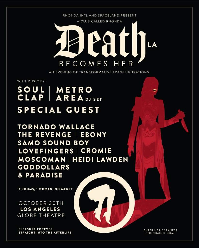 A CLUB CALLED RHONDA: DEATH BECOMES HER w/ Soul Clap, Metro Area, Tornado Wallace, The Revenge - Página frontal