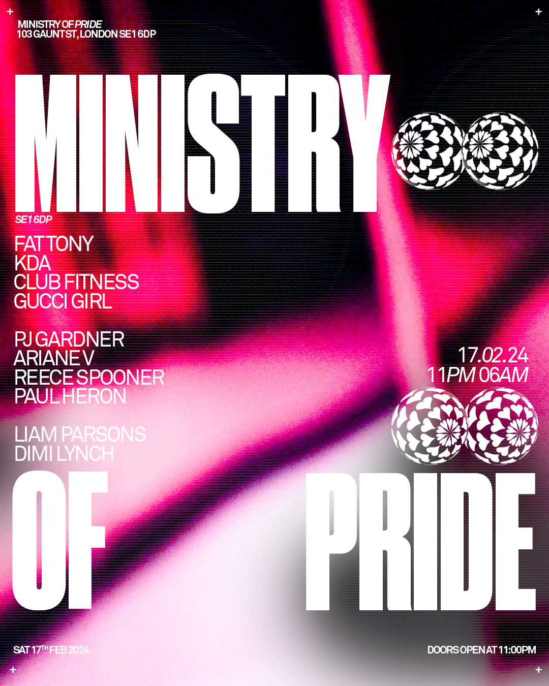 Ministry of Pride with Fat Tony, Club Fitness, KDA - フライヤー表