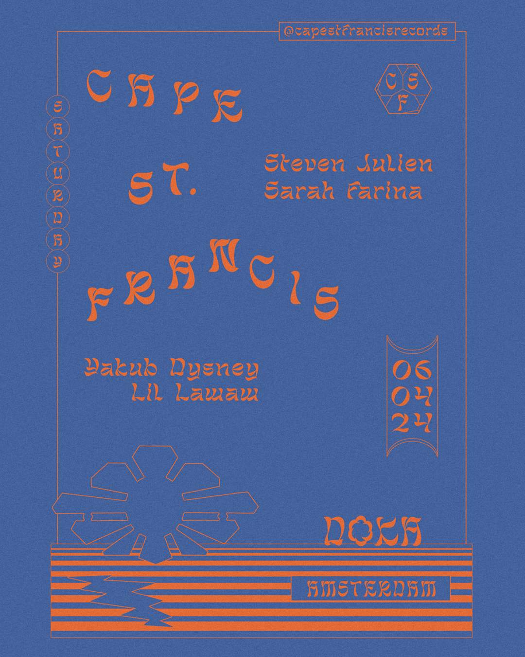 Cape St. Francis with Sarah Farina, Steven Julien, Yakub Dysney and Lil Lawaw - フライヤー裏