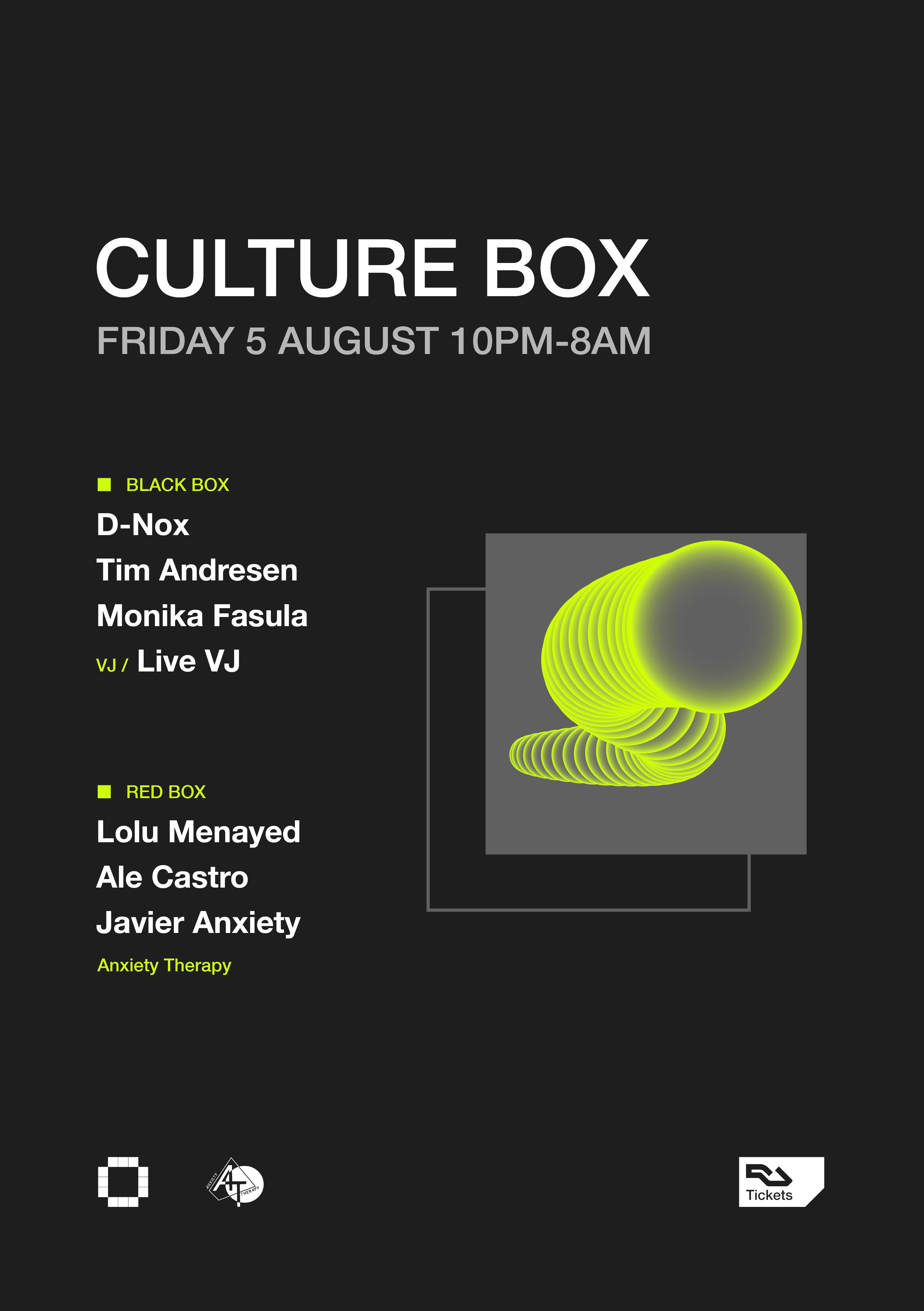 D-Nox / Tim Andresen / Monika Fasula / Anxiety Therapy: Lolu Menayed / Ale Castro / Javier Anxi - フライヤー表