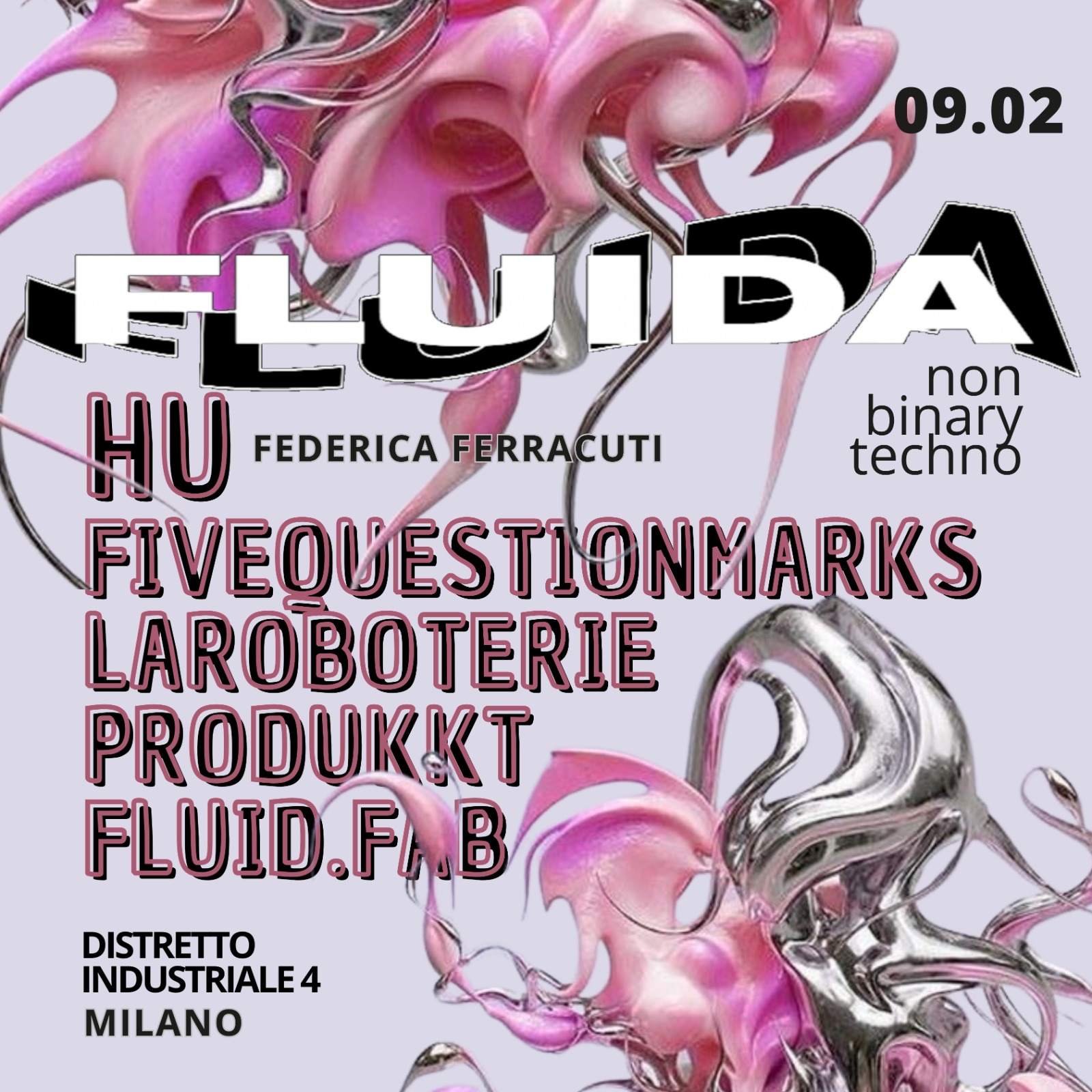 FLUIDA - Non binary techno - Milan Edition - フライヤー表