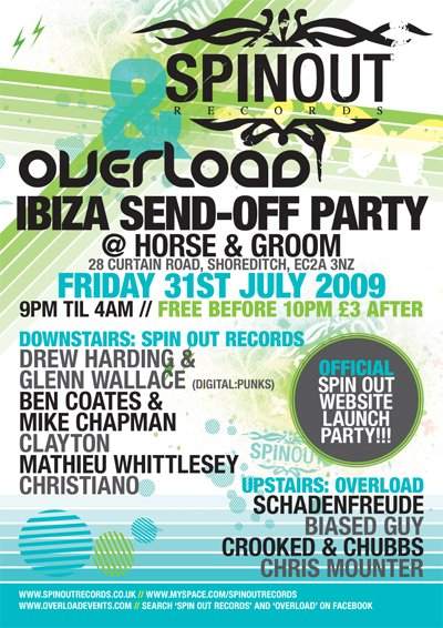 Spin Out Records & Overload Ibiza Send Off Party at The Horse & Groom,  London