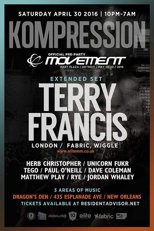 Official Movement Preparty - Kompression with Terry Francis - Página frontal