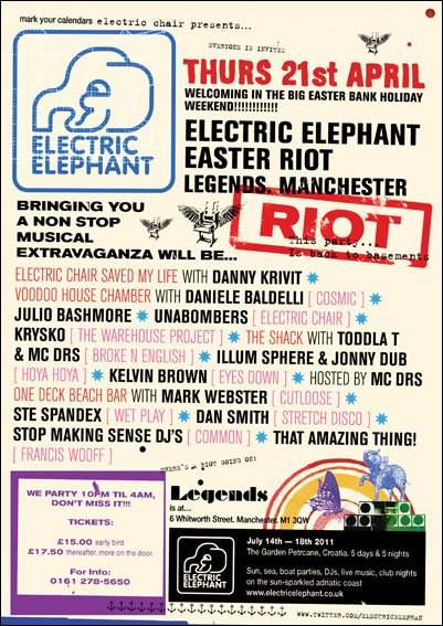 Electric Elephant Easter Riot - フライヤー表
