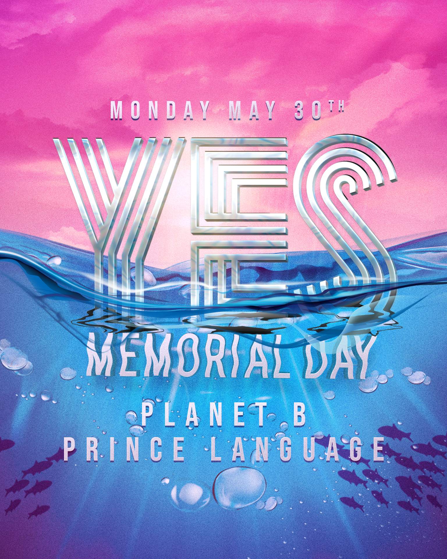 Planet B - Prince Language - YES MEMORIAL DAY PARTY - Página frontal