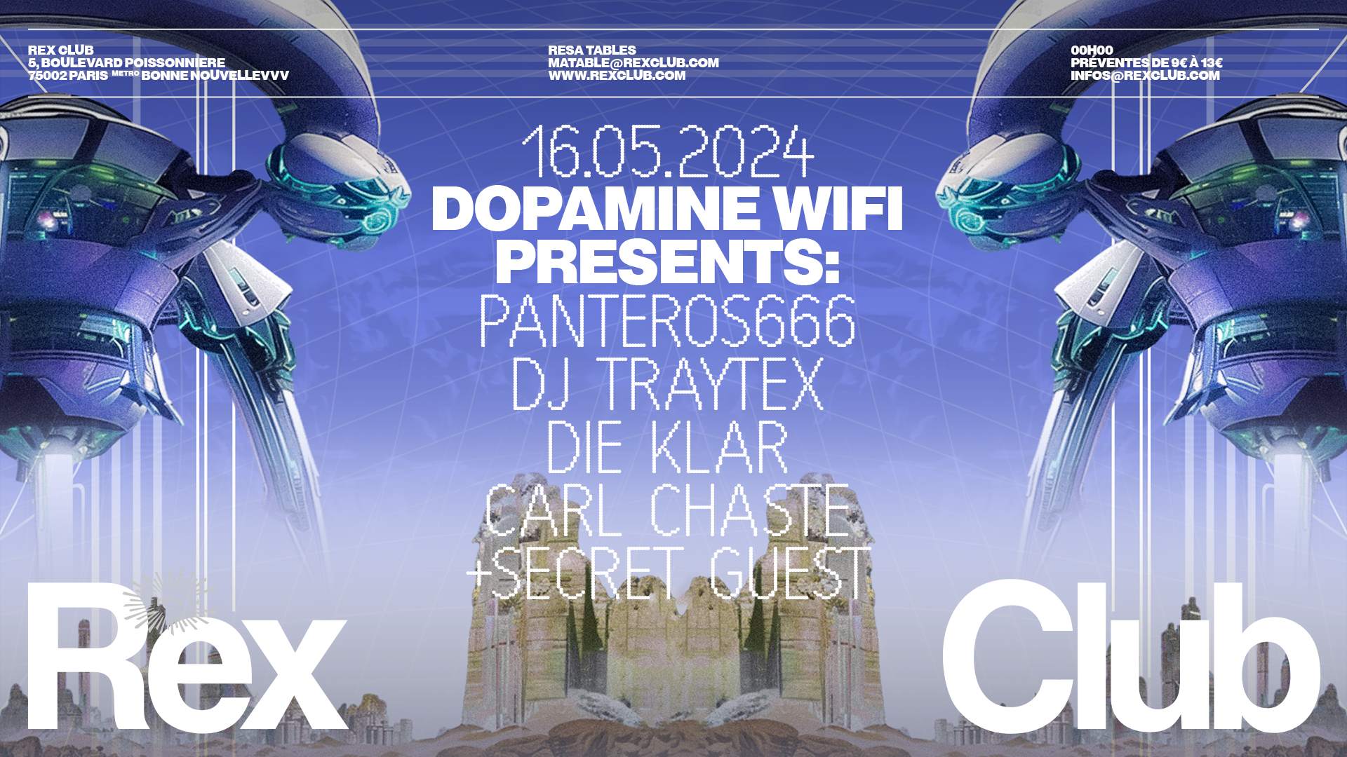 DopamineWifi presents: Panteros666, DJ Traytex, Die Klar, Carl Chaste + Secret Guest - フライヤー表