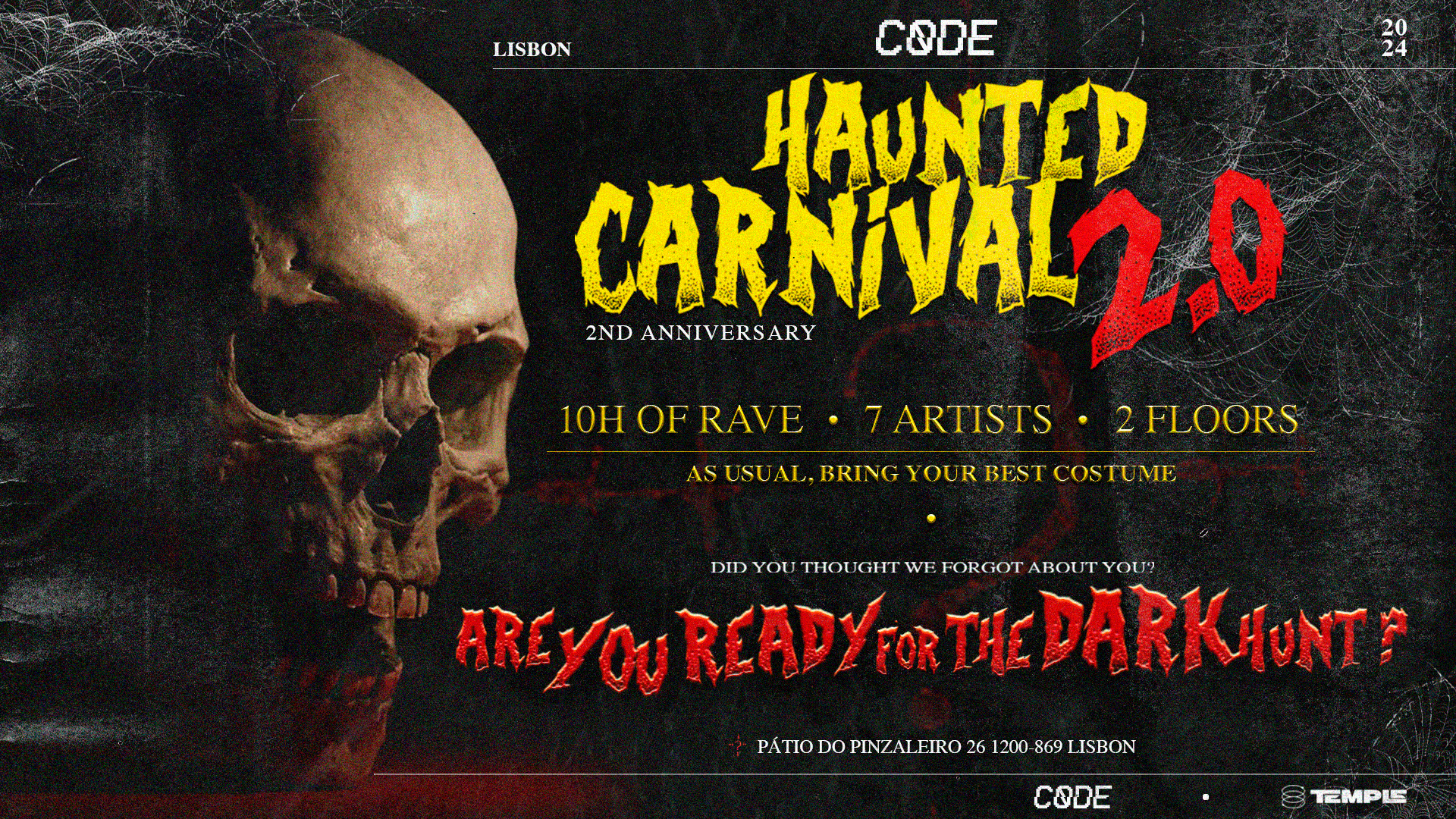 C0DE - HAUNTED CARNIVAL 2.0 ANNIVERSARY l W/ SKODEN, INFEED AND MORE - フライヤー表
