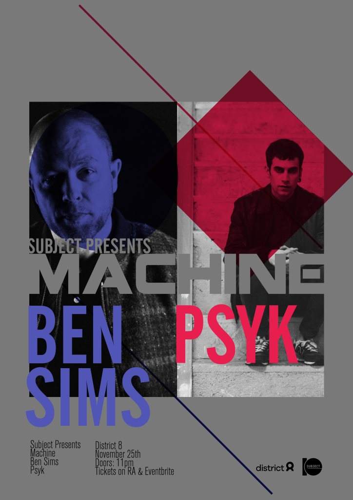 Machine - Ben Sims & Psyk - フライヤー表