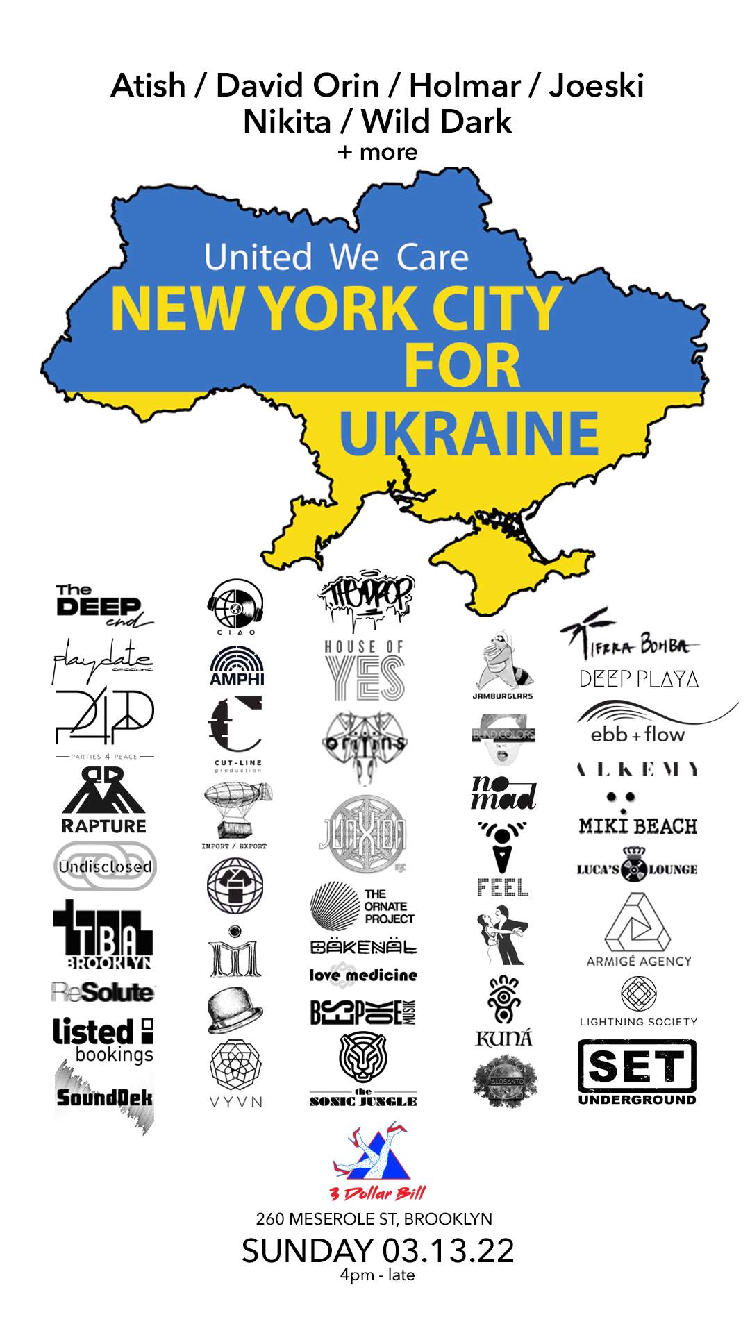 United We Care: NYC for Ukraine - フライヤー裏