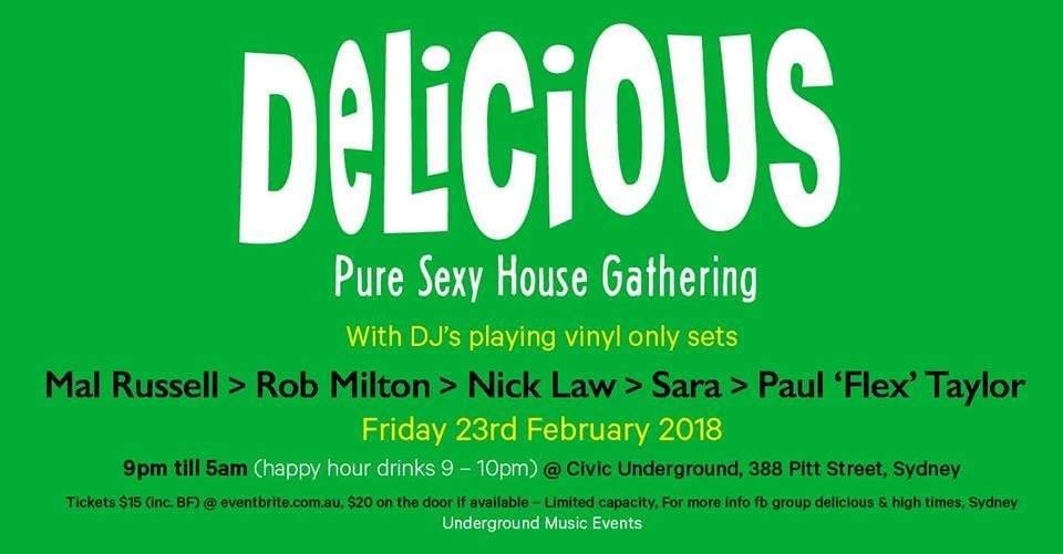 Delicious - Pure Sexy House Gathering - フライヤー表