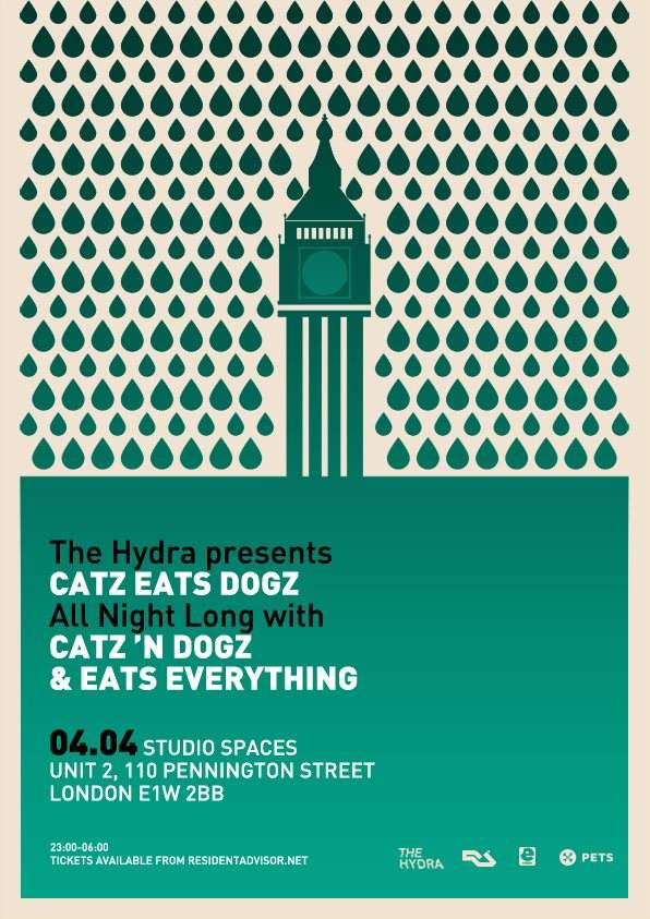 Edible Pets - Eats Everything b2b Catz N Dogz - All Night Long - フライヤー表