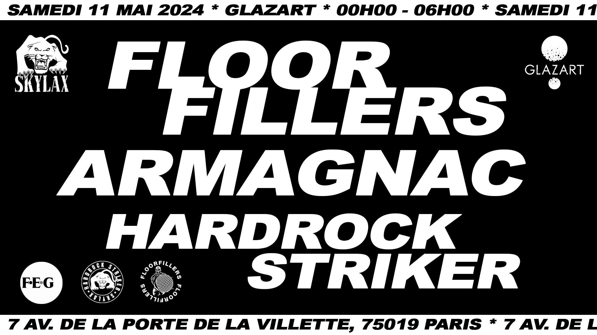 SKYLAX x Glazart: Floorfillers, Armagnac, Hardrock Striker - フライヤー表