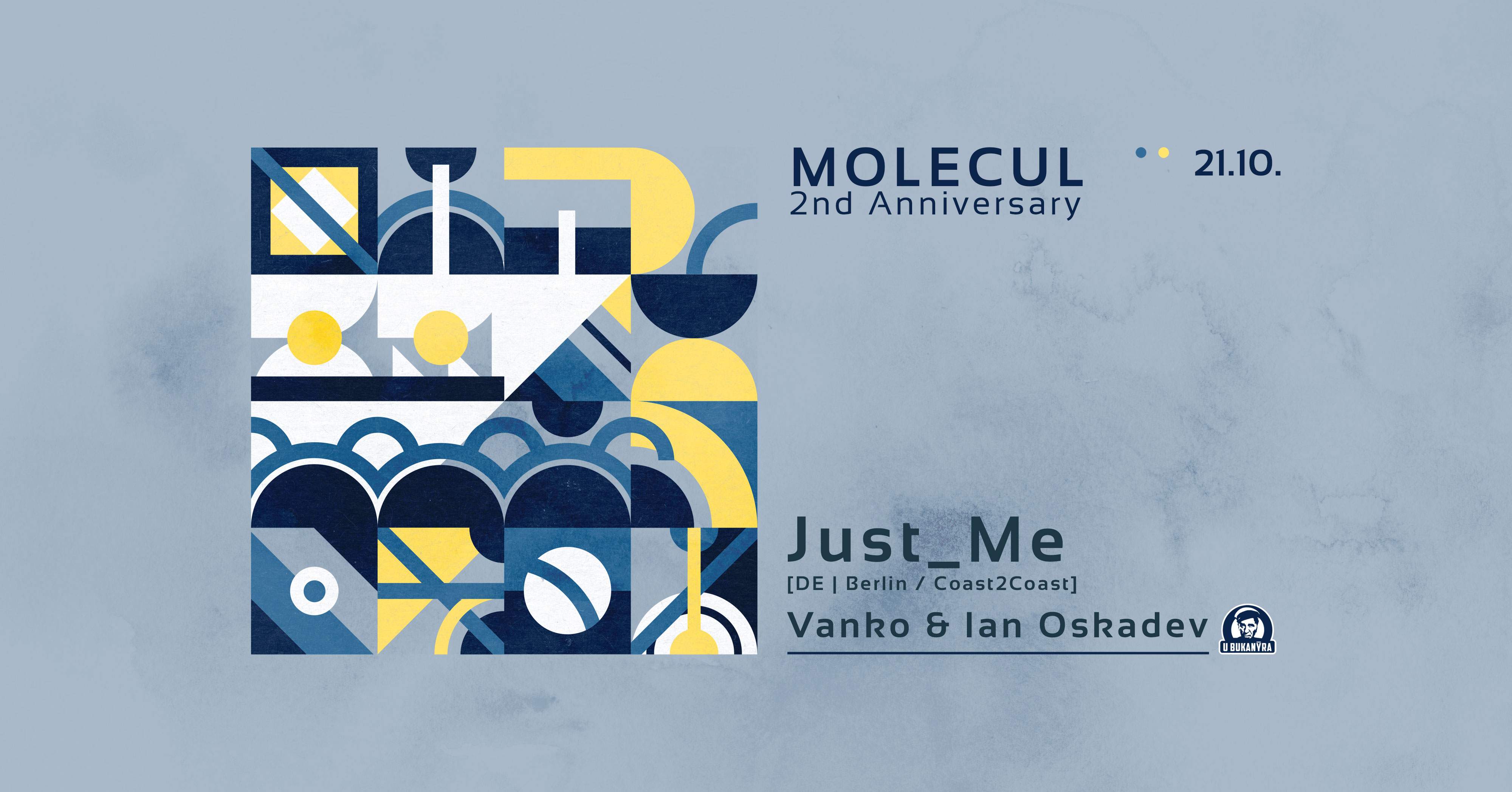 MOLECUL 2nd Anniversary - djs Just_Me /DE, Berlin, coast2coast/, Vanko, Ian Oskadev - フライヤー表