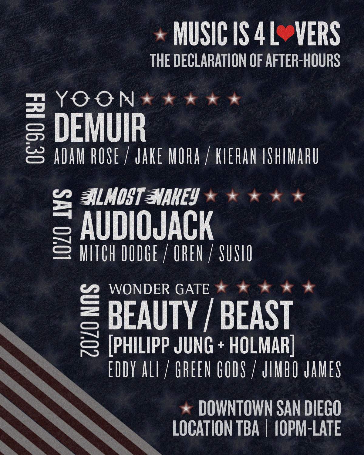 Wonder Gate X Music is 4 Lovers: BEAUTY / BEAST + Special Guest -- MI4L After-Hours - フライヤー裏