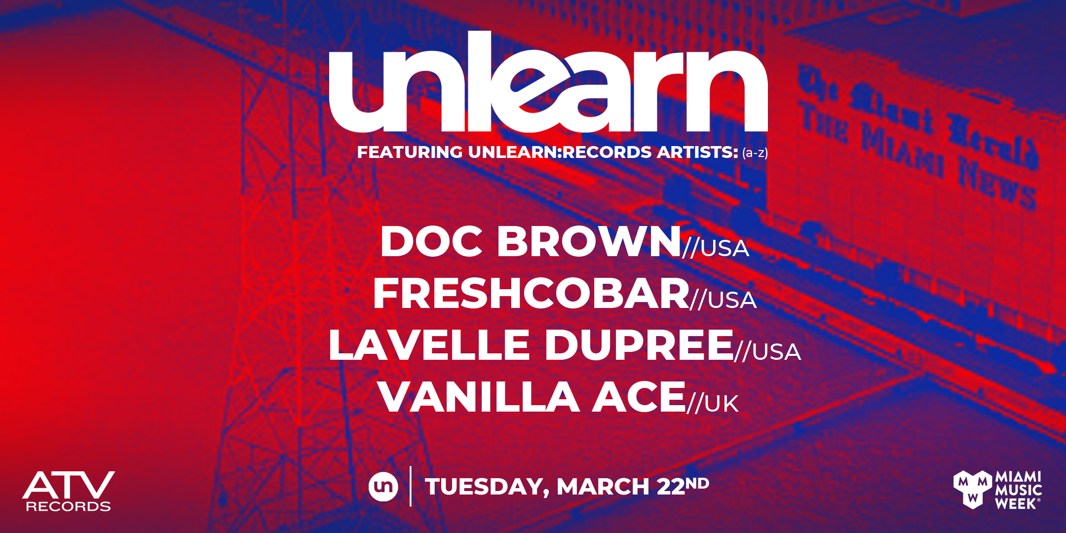 Doc Brown presents Unlearn:Records feat. Vanilla Ace + - フライヤー表