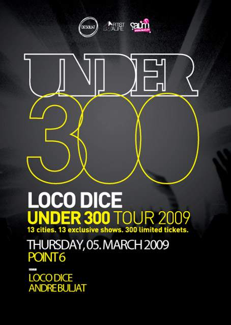 Loco Dice Under 300 Tour - Página frontal