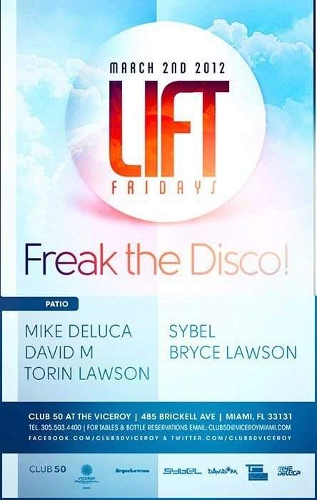 Freak The Disco! At Lift Fridays - Página frontal