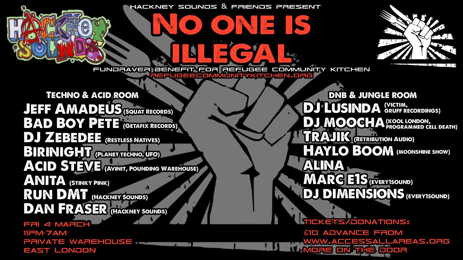No One Is Illegal - フライヤー表