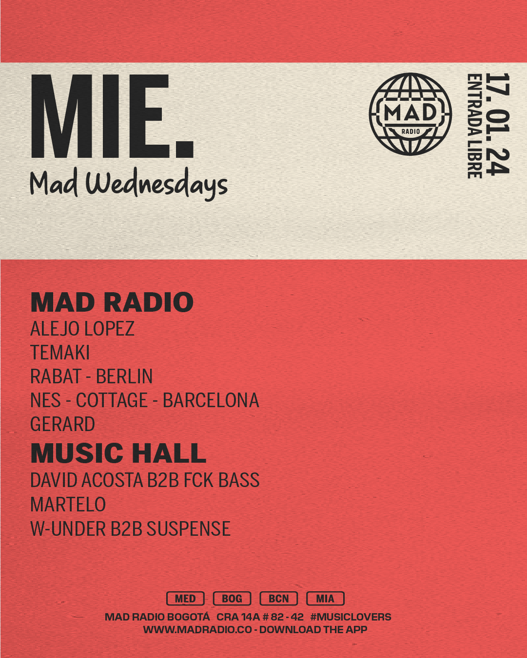 MAD WEDNESDAYS at Mad Radio Bogotá, Bogotá