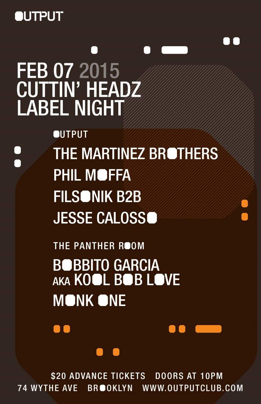 Cuttin' Headz Label Night with The Martinez Brothers/ Phil Moffa/ Filsonik B2B Jesse Calosso - Página frontal
