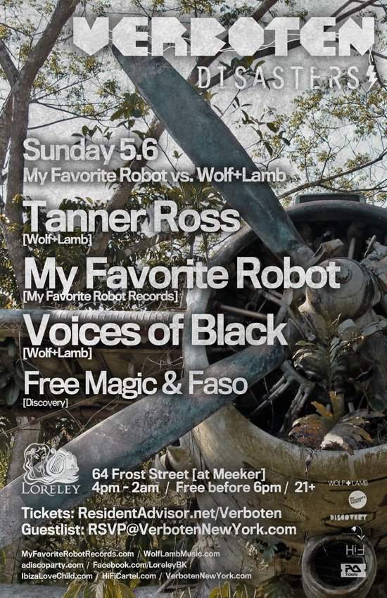 Verboten Disasters presents Tanner Ross / My Favorite Robot / Voices Of Black - Página trasera