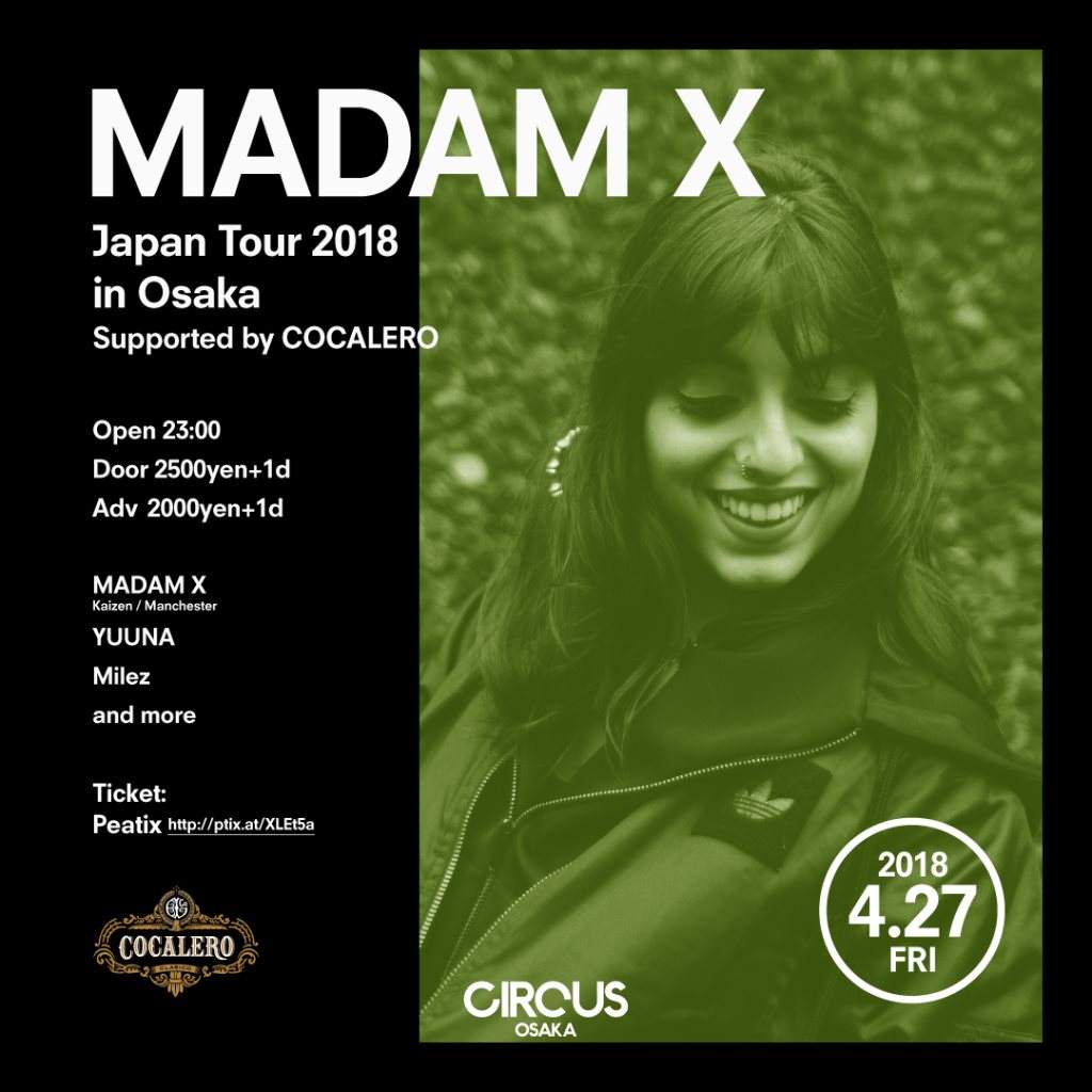Madam X Japan Tour 2018 in Osaka Supported by Cocalero - フライヤー表