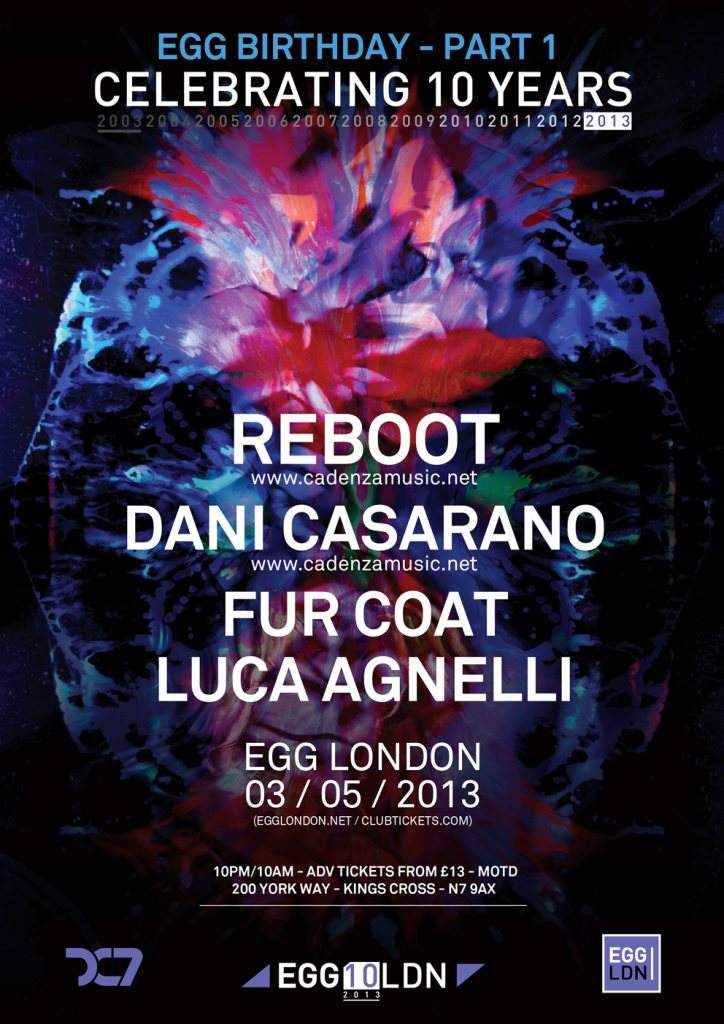 10x10: Reboot, Dani Casarano, Fur Coat, Luca Agnelli - Egg 10th Birthday Celebration pt.1 - Página frontal