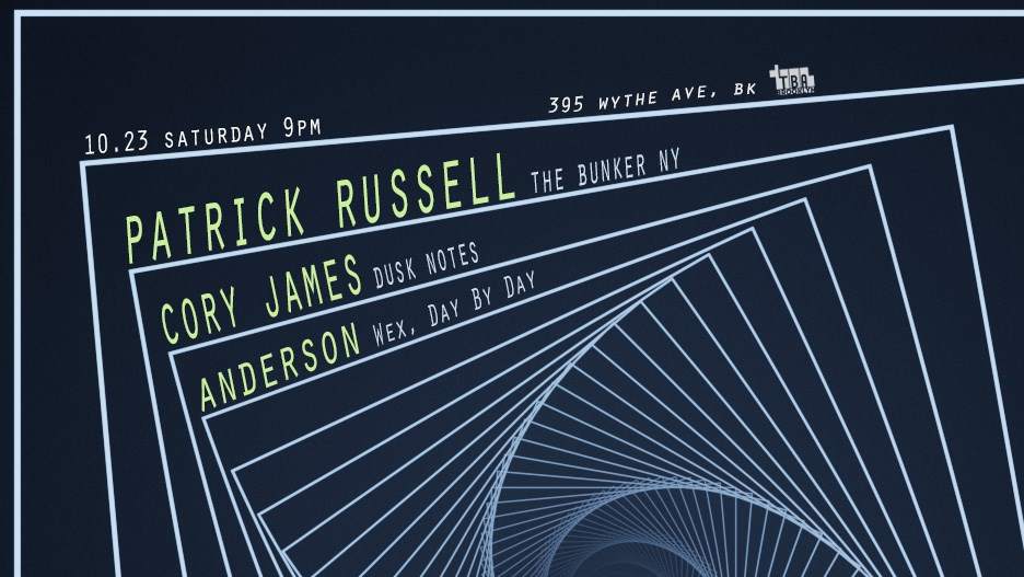 Saturday! Patrick Russell, Cory James, Anderson - フライヤー表