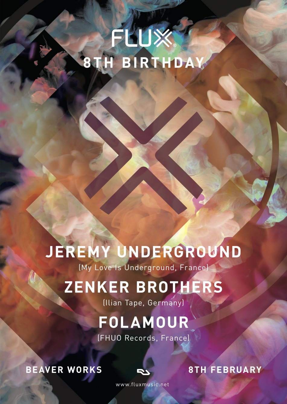 Flux 8th Birthday with Jeremy Underground, Zenker Brothers & Folamour - Página trasera
