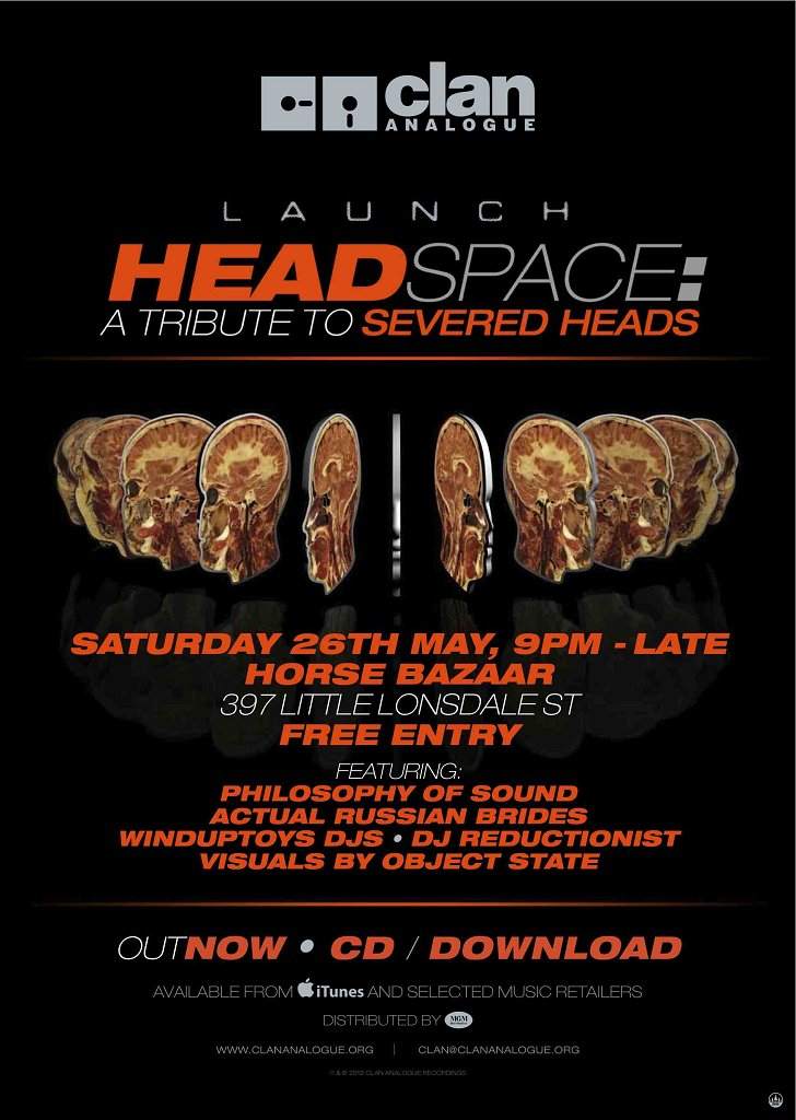 Headspace Severed Heads Tribute Party - フライヤー表