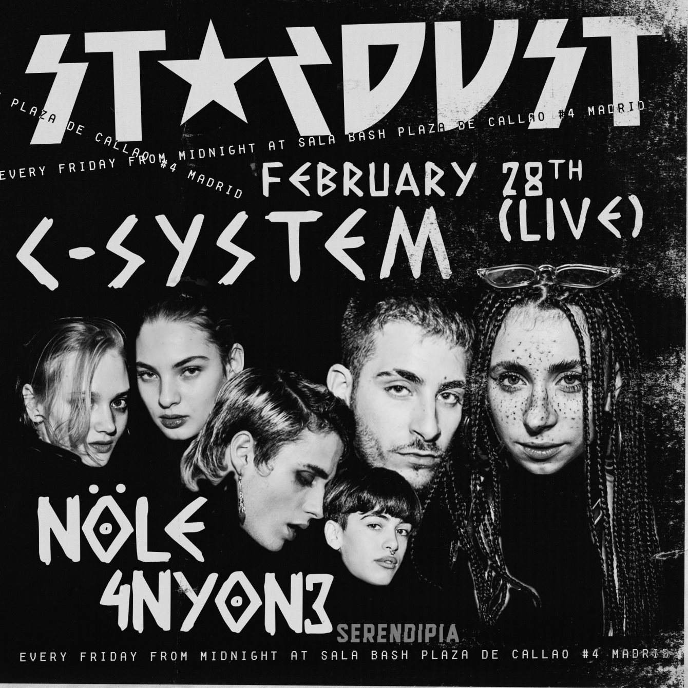 Stardust 'in Exile' Invites: C-System (Live), Nöle, 4ny0n3 - フライヤー裏
