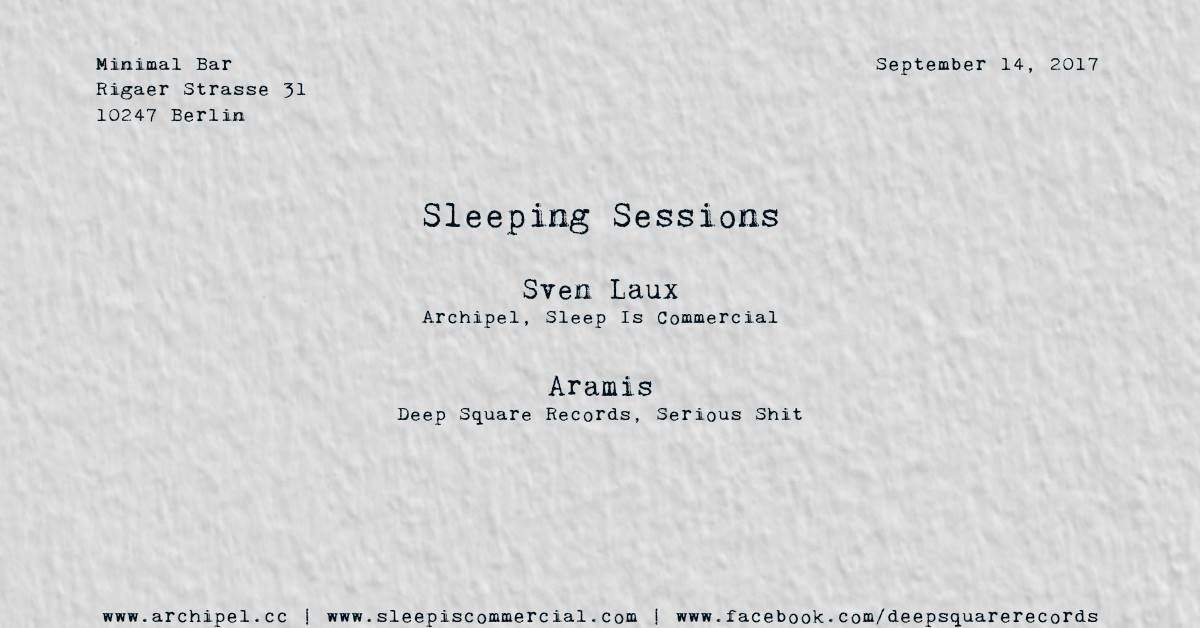 Sleeping Sessions with Sven Laux & Aramis - フライヤー表