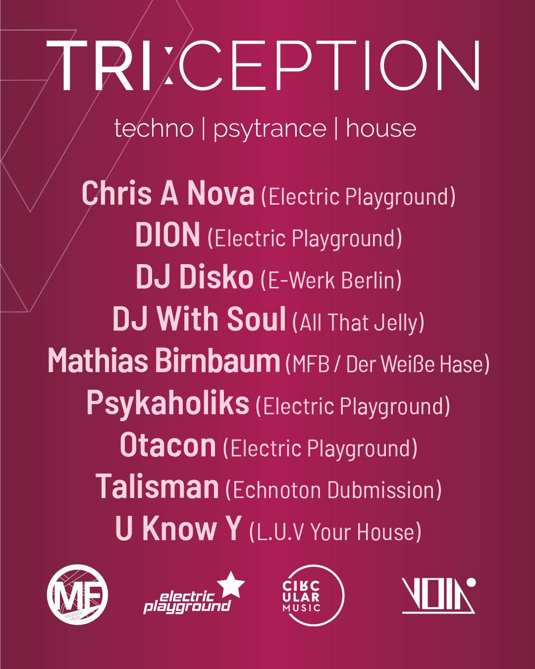 TRI:CEPTION (Techno, Psytrance, House) - 3 floors - フライヤー裏
