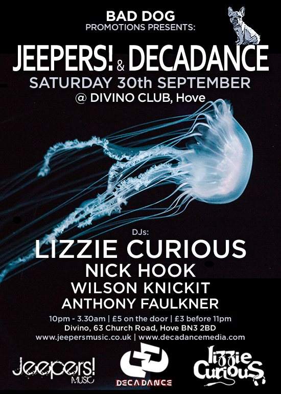 Jeepers! & Decadance with Lizzie Curious - フライヤー表
