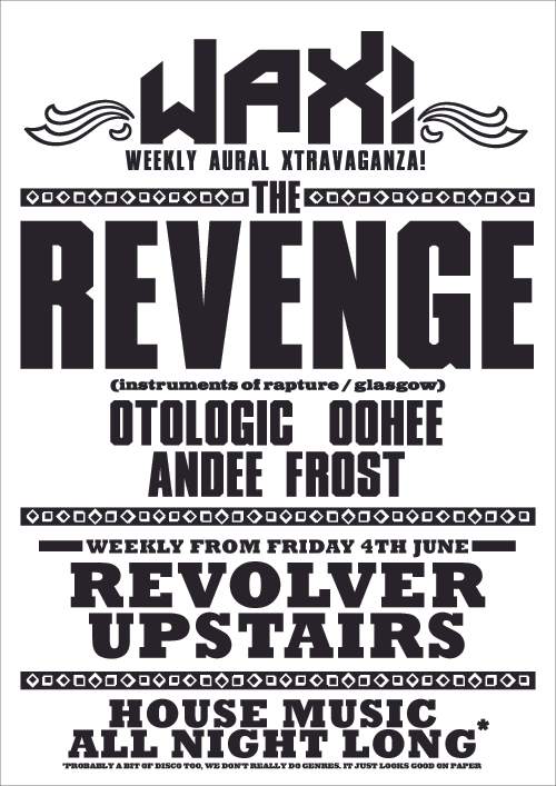 Wax! opening night with The Revenge - フライヤー表