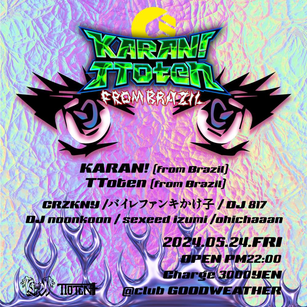 KARAN! & TToten JAPAN TOUR at Nagoya - フライヤー裏