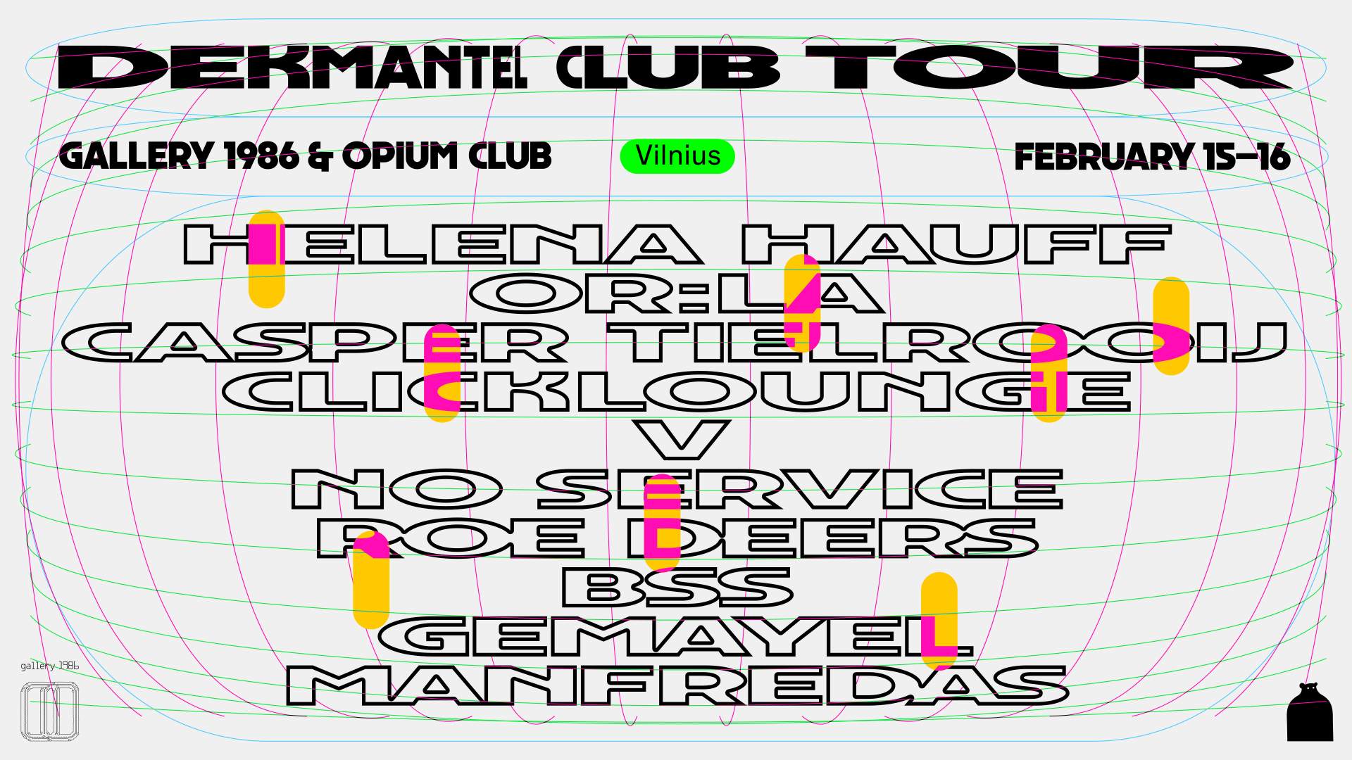 DEKMANTEL CLUB TOUR WEEKENDER: Helena Hauff, Or:la, BSS, Casper Tielrooij, no service - Página frontal