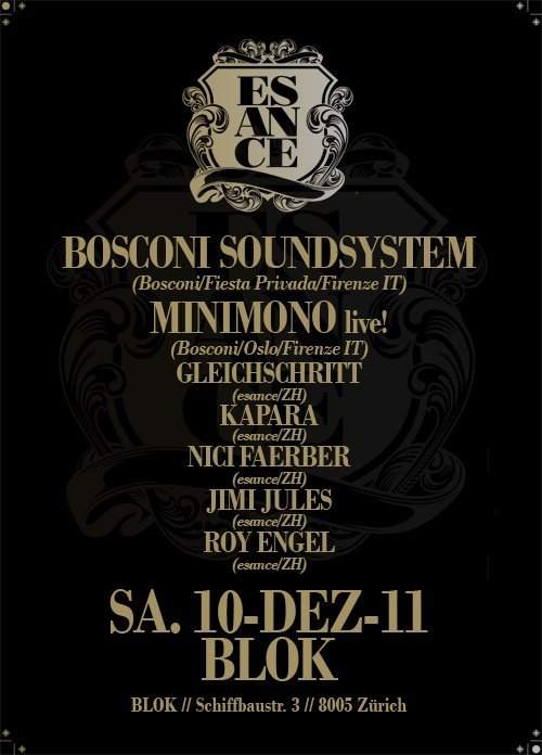 Esance Weekend Special - Bosconi Night - フライヤー表