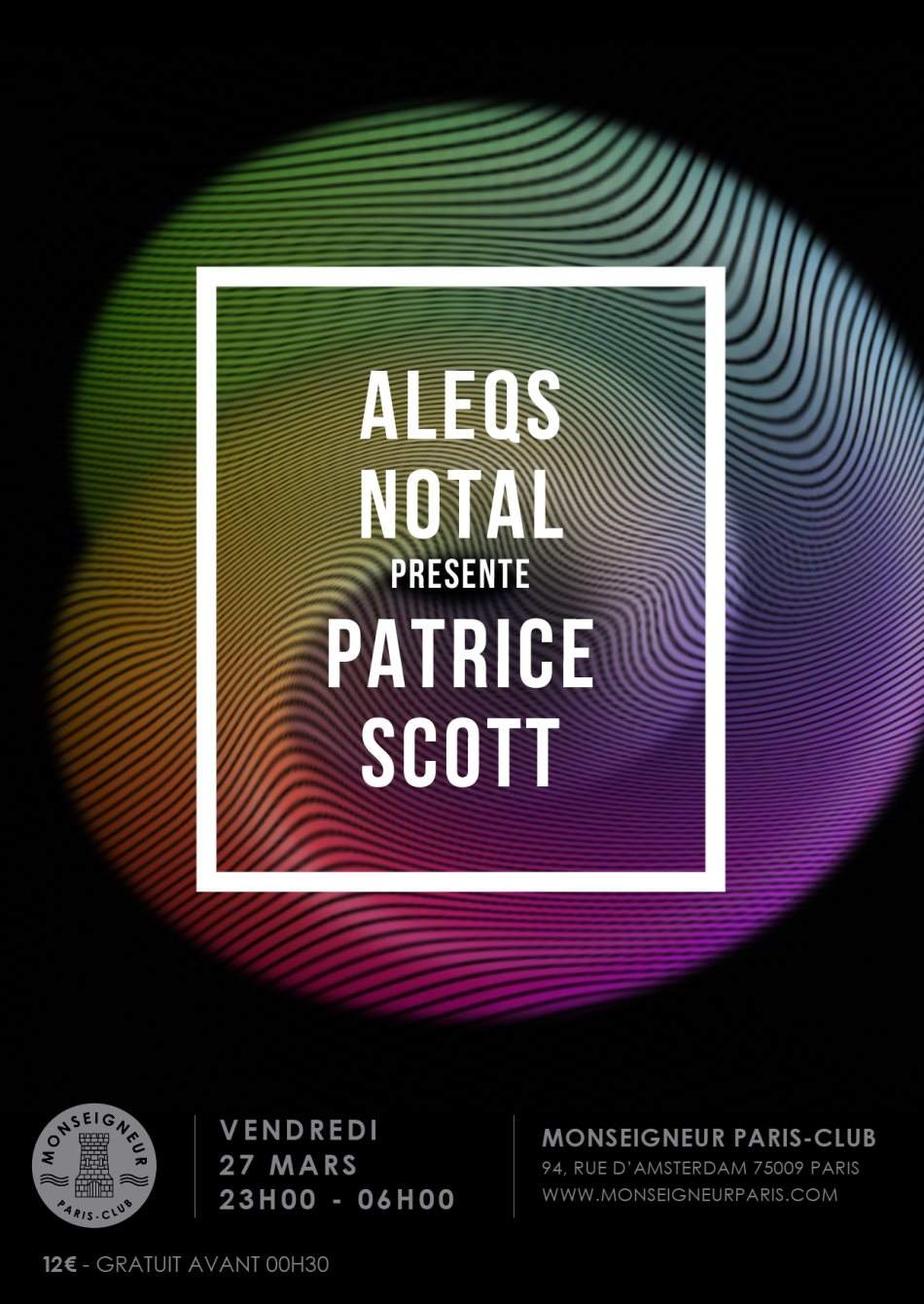 Aleqs Notal Présente: Patrice Scott - Página frontal