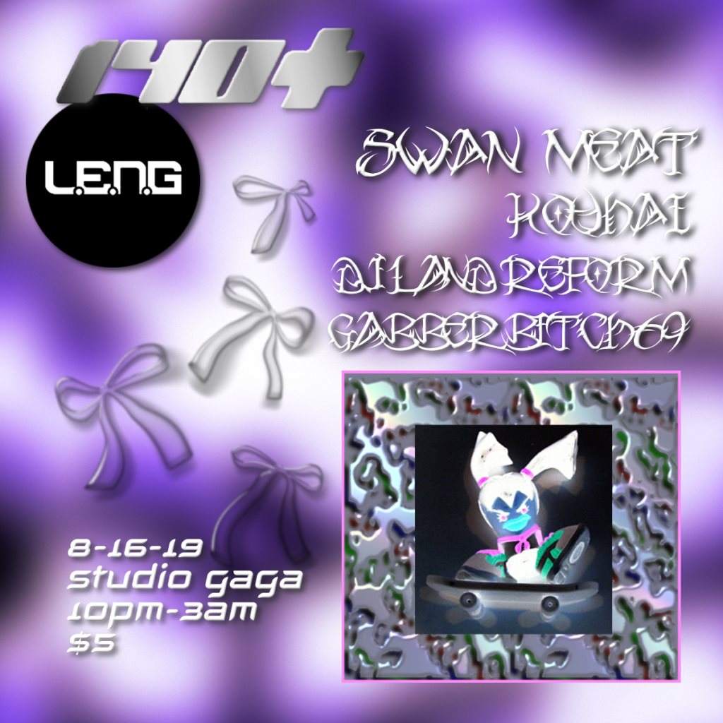 L.E.N.G. & 140+ present Swan Meat at Studio Ga Ga - Página frontal