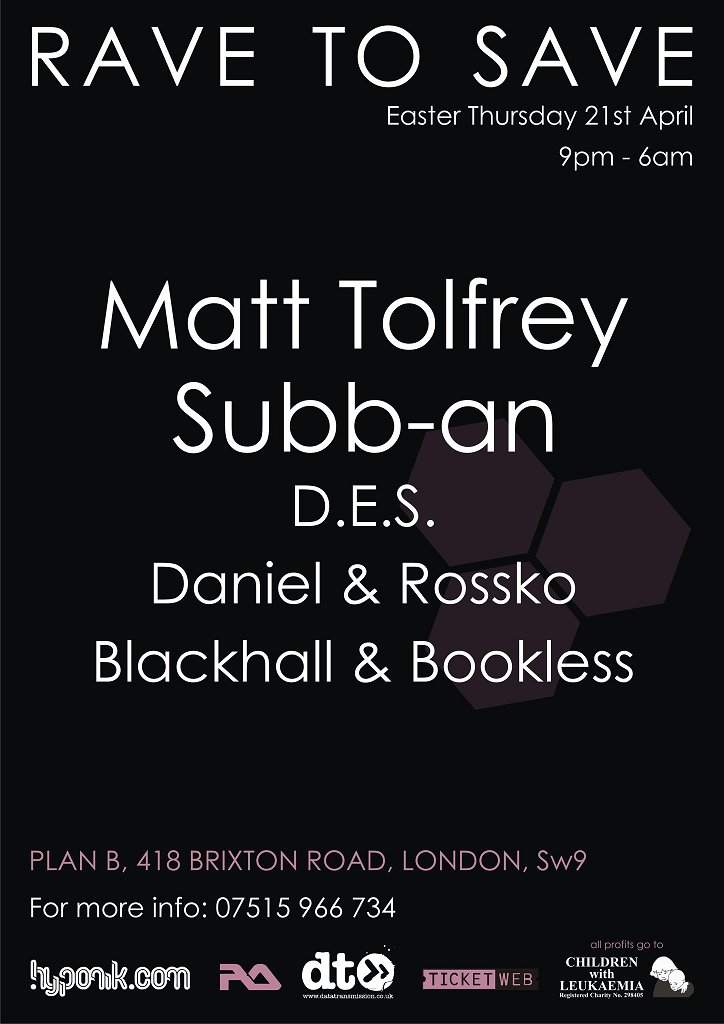 Rave To Save with Matt Tolfrey and Subb-An - Página trasera