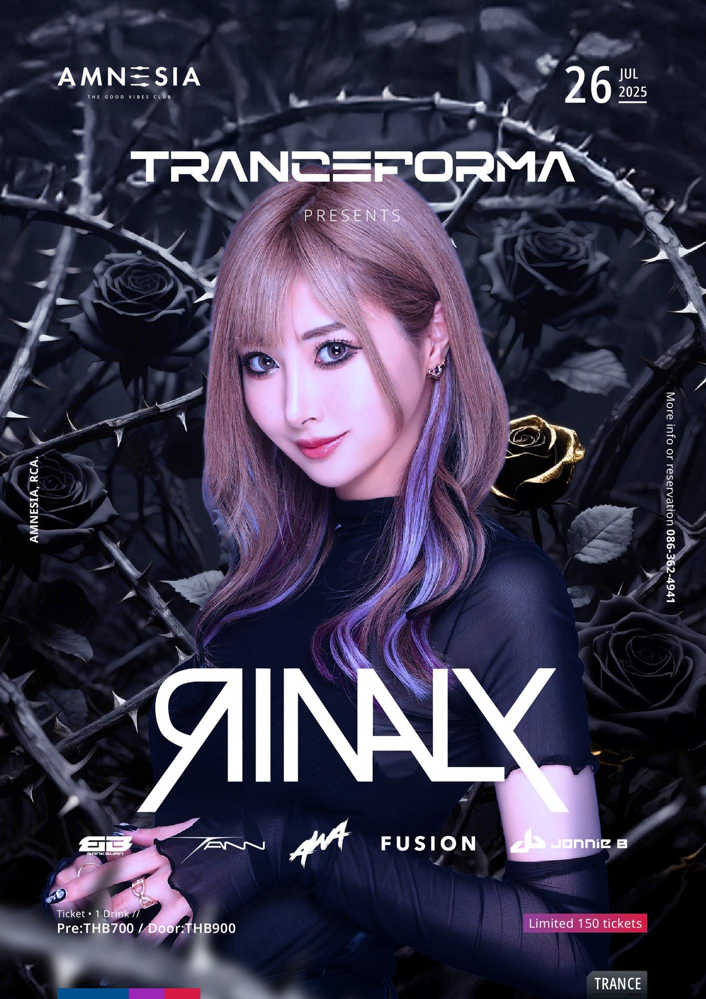 TRANCEFORMA presents Rinaly at Amnesia, Bangkok