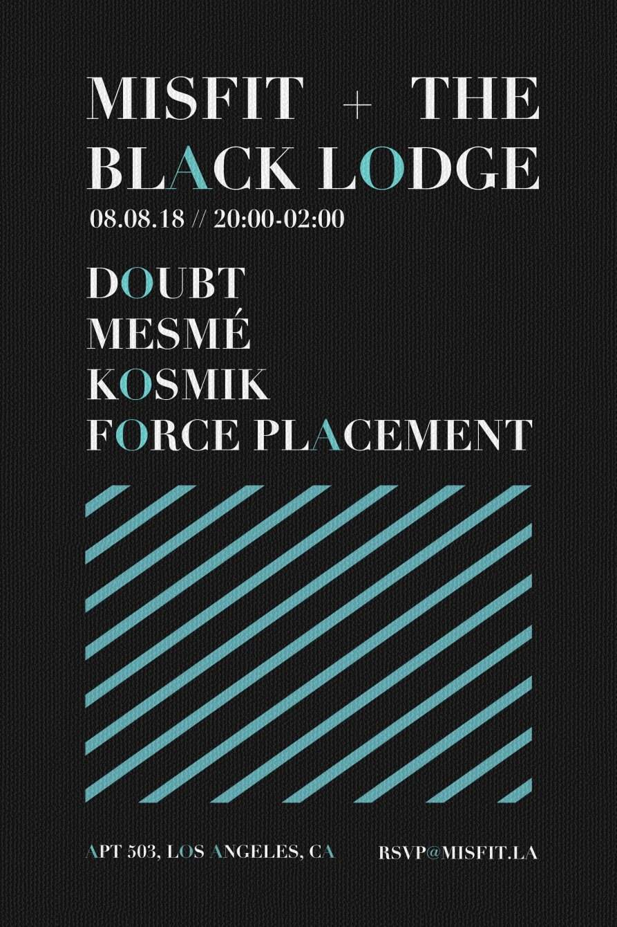 Misfit x The Black Lodge: Doubt (Mistress Recordings) - フライヤー表