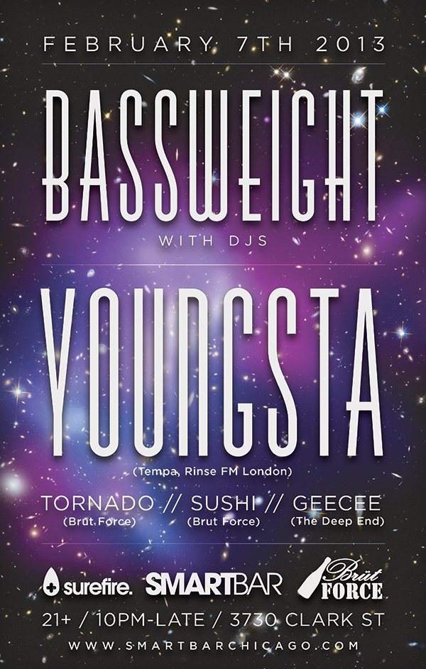 Bassweight with Youngsta, Tornado, Sushi, Geecee - フライヤー表