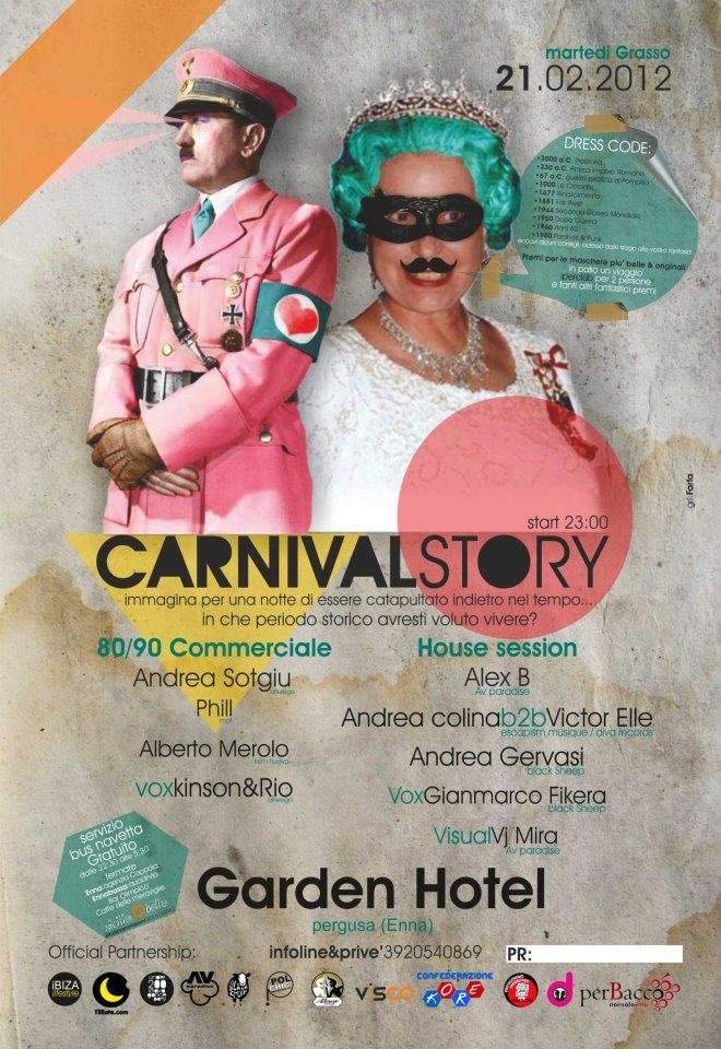 Martedi Grasso |carnival Story - Garden Hotel Pergusa En - フライヤー表