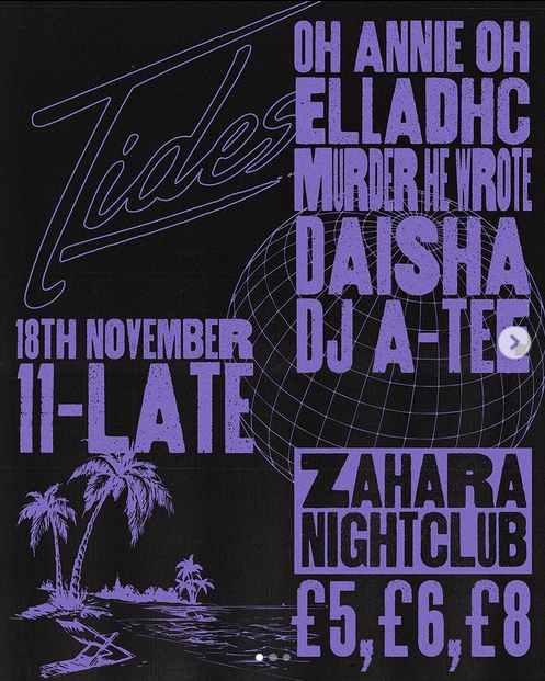 Tides 'In The Middle' Club Night 002: Oh Annie Oh, Ella DHC, Murder He Wrote - Página frontal